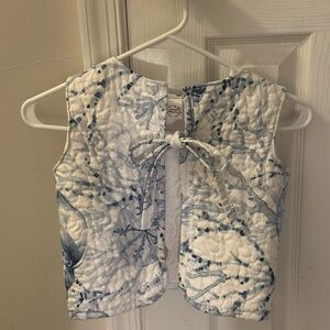 Blue and White Vest for Stylish Layering